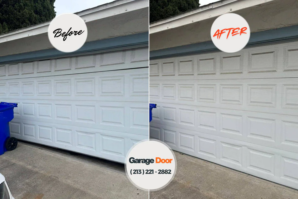 Before and after: garage door repair Chester Heights, PA